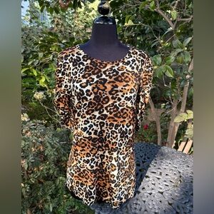 NWT A+A Collection Leopard Spots Top - size M